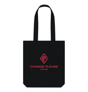 Open image in slideshow, Black Change Please Logo Black Tote bag
