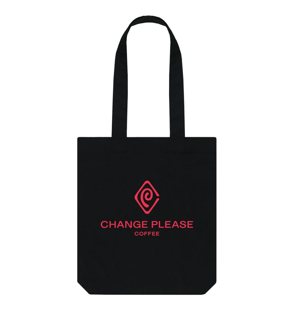 Black Change Please Logo Black Tote bag