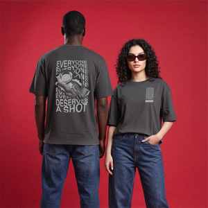 Everyone Deserves a Shot - Oversized Grey T-Shirt