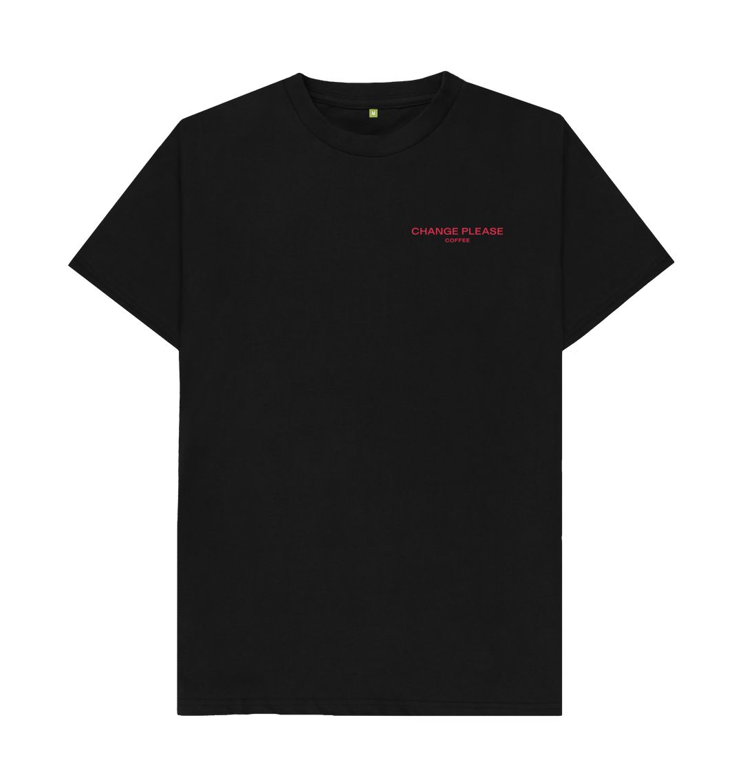 Change Please Organic Cotton T-Shirt - Word Mark - Black