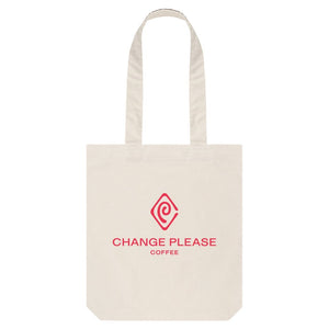 Natural Change Please Logo Cream Tote bag